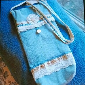 Denim Wine Bag Crossbody